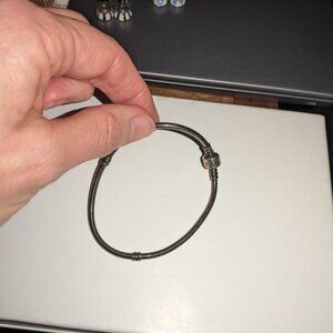 Pandora Moments Oxidized snake chain bracelet